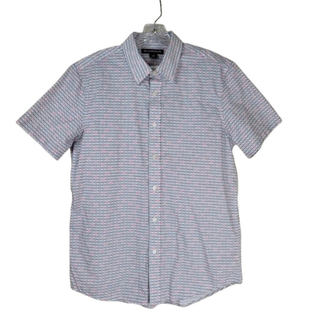 Michael Kors Men's Logo Button Down Shirt Short Sleeve Classic Fit